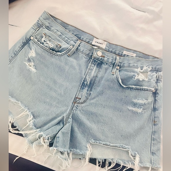 Frame Denim Pants - NWOT Frame Denim Le Brigette Distressed Denim Shorts